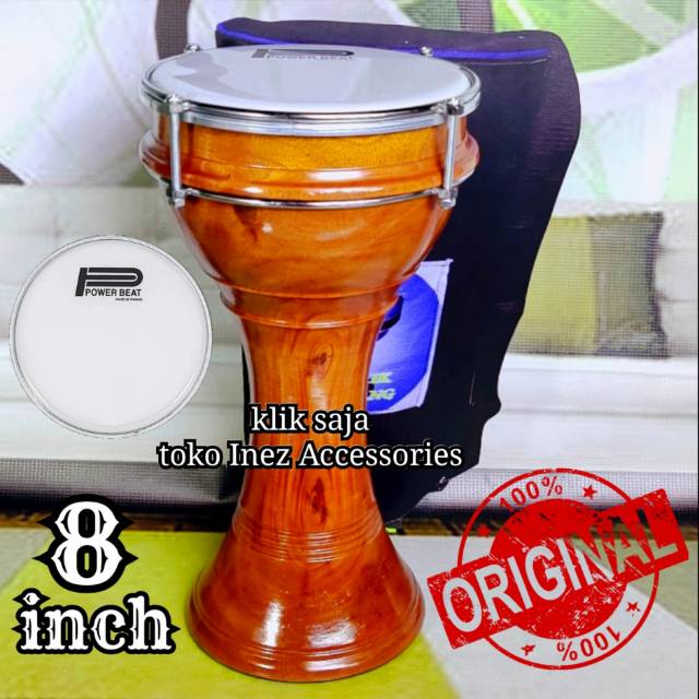 Musik Islami Tumbuk Alat Musik Islami Tumbuk Power Beat Putih 8 inch