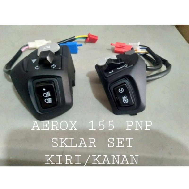 SAKLAR SET KIRI DAN KANAN AEROX 155 PLUS TOMBOL DIM 3 TITIK PLUS TOMBOL HAZARD