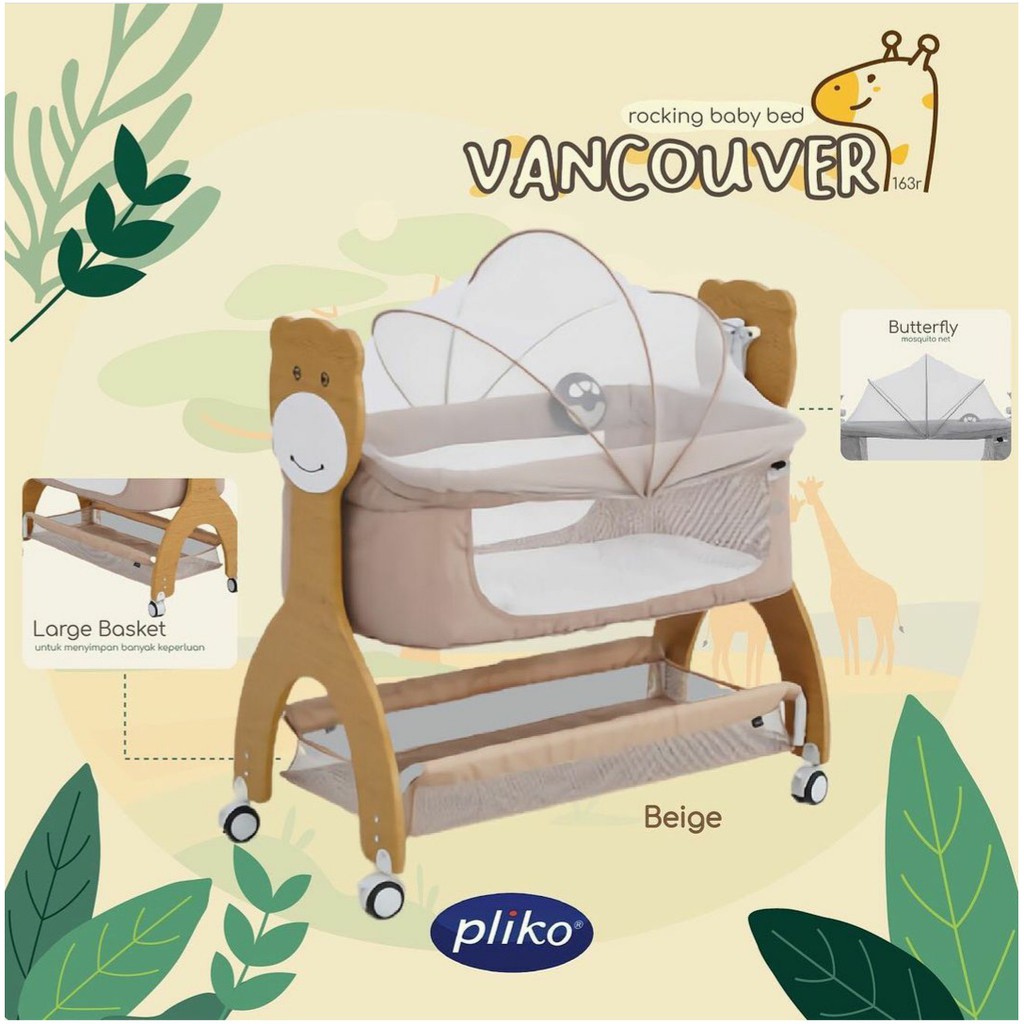 Box Bayi Pliko Vancouver Rocking Baby Bed Music Light Ayunan Bassinet Ranjang tempat tidur bayi