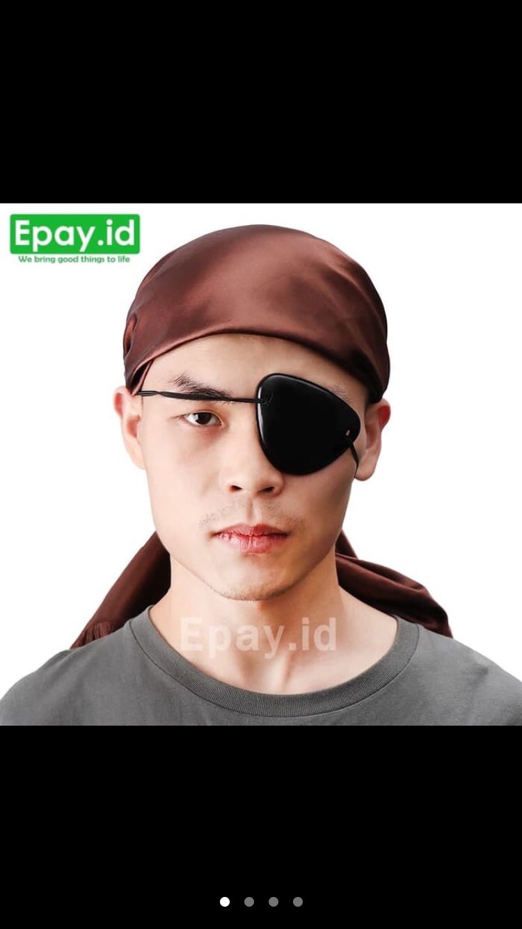 Penutup Mata Sebelah Pirate Eyepatch Bajak Laut Black Eye Patch Polos