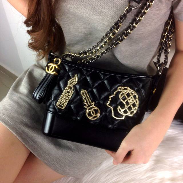 New Arrival CHANEL Gabrielle Embellished Gold Metal Small Hobo Bag SS18