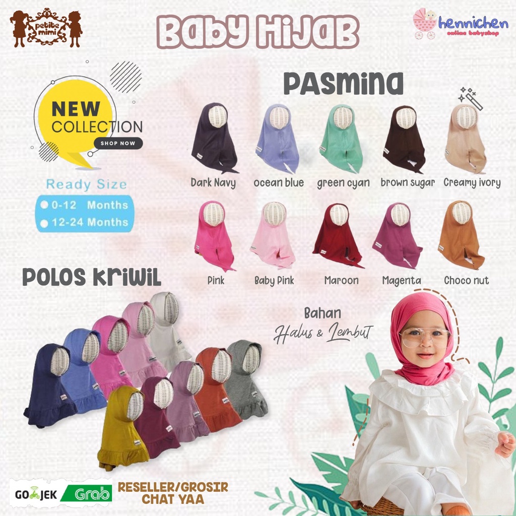 PETITE MIMI BABY HIJAB ANAK INSTANT /JILBAB BAYI/ JILBAB ANAK MUSLIM PEREMPUAN 0 - 2 TAHUN PART 2