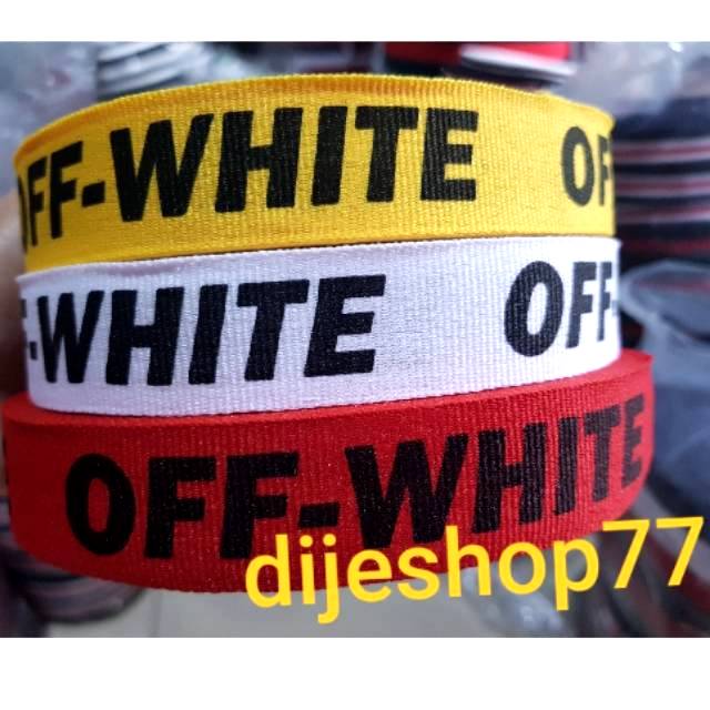 Pita printing Off-white / offwhite / celana list off white / bisa untuk ring belt / pita list baju