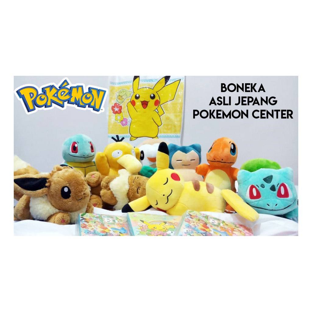 BONEKA POKEMON asli JEPANG pikachu psyduck squirtle eevee charmender - Kualitas tinggi