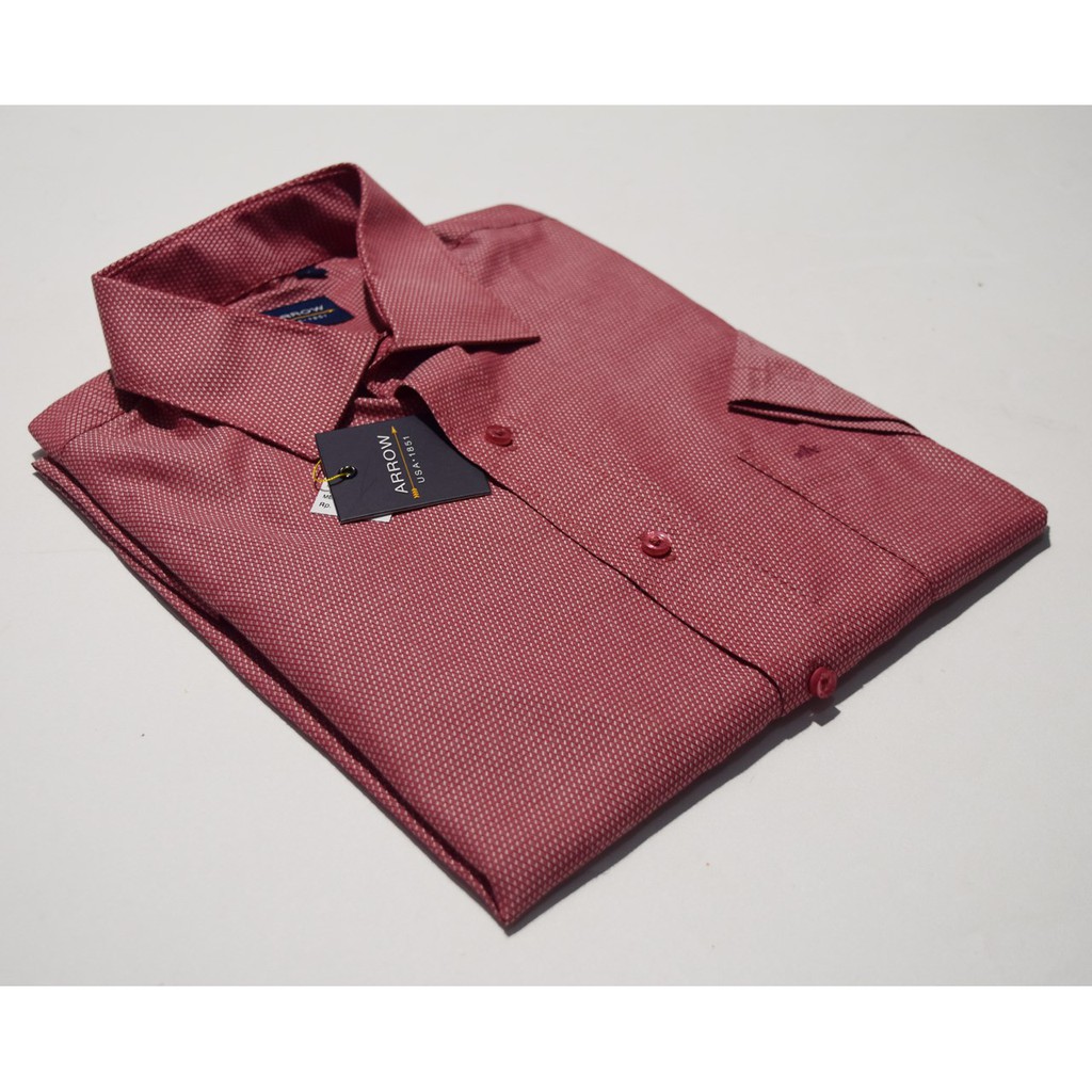 Kemeja Pria Arrow Lengan Pendek Merah BA77 REAL PICTURE