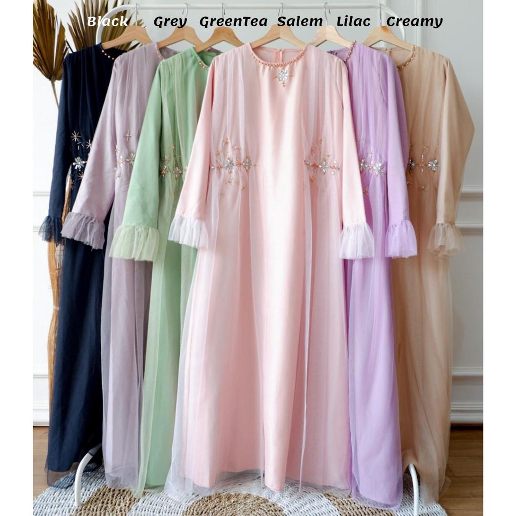 Khalisya Lace Dress/Dress Tile Ld 106/Dress Payet/Gamis Pesta/Gamis Lebaran/Dress Maternity