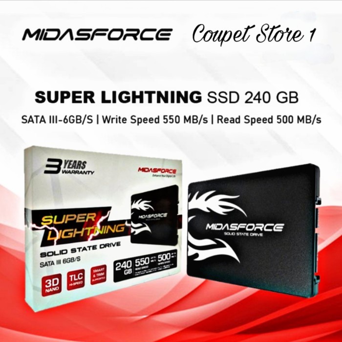 SSD Sata III 2.5 240 Gb Midasforce Super Lighting