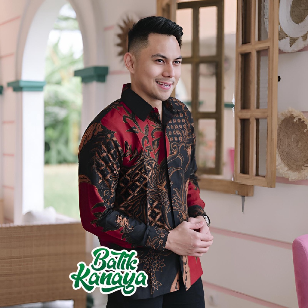 Kanaya Kemeja Batik Pria Lengan Panjang Full Furing Bahan Katun Sragenan Halus JOYONEGORO