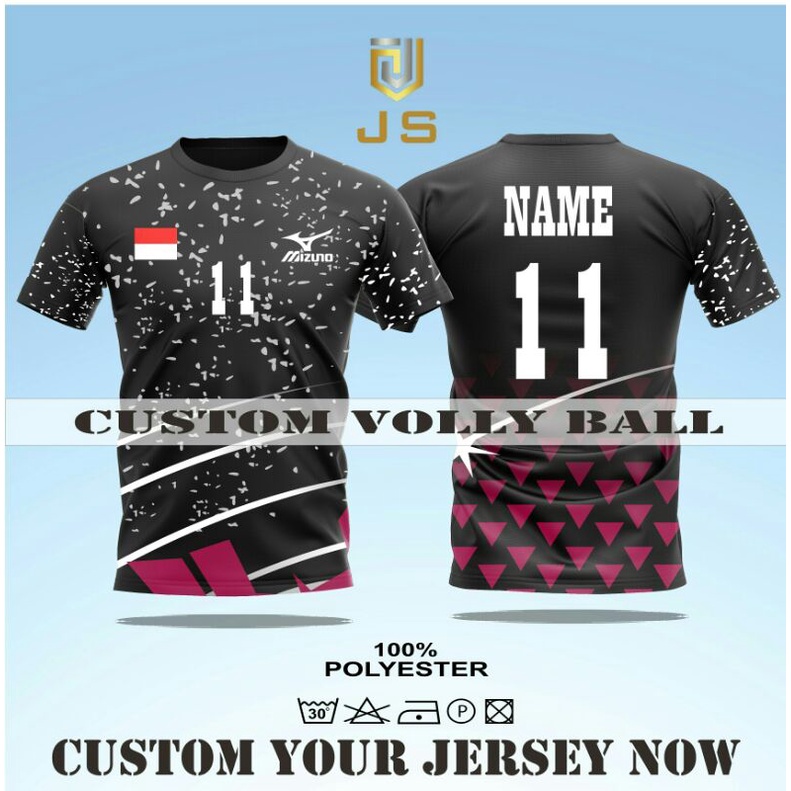 BAJU KAOS JERSEY VOLLY DESAIN BEBAS TAMBAH NAMA DAN LOGO