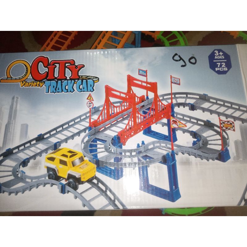 mainan anak mobil kecil + track jalur yang bisa di rakit CITY TRACK TOYS keren