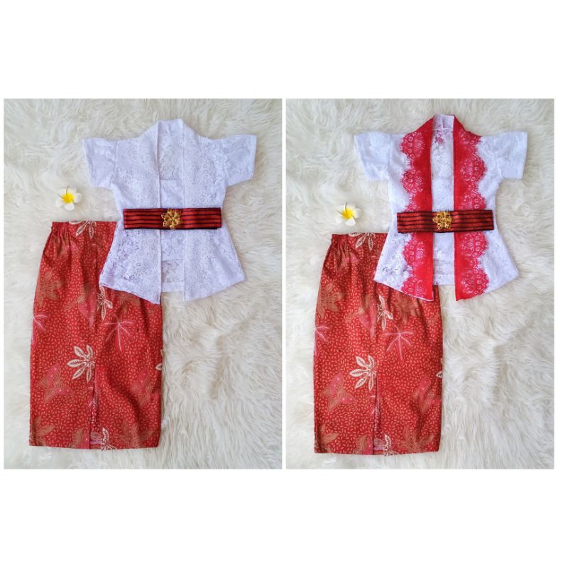 KEBAYA ANAK KUTUBARU | KEBAYA ANAK TANGAN PENDEK | SPECIAL MERAH-PUTIH