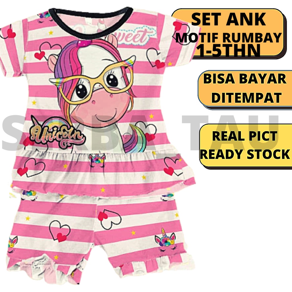 BJU ANAK PEREMPUAN SETELAN IMPORT 1 2 3 4 5 6 TAHUN KEKINIAN FASHION PAKAIAN ANK PEREMPUAN STELAN PI