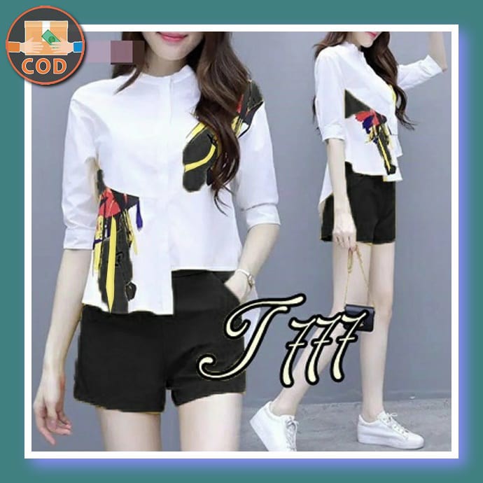 Setelan One Set Wanita Lestari / Dailyset Tie Dye / Oneset Remaja ME906 Stelan Della Black [Setela