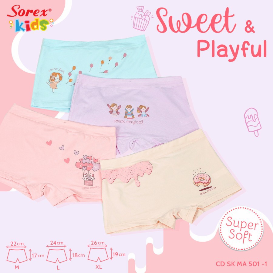 cd celana dalam boxer anak perempuan sorex kids girl seri ma 502 552 501 504 503 supersoft lembut nyaman