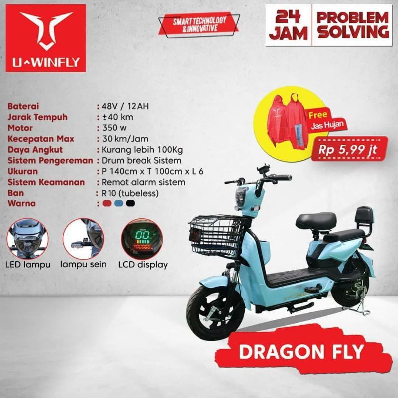 SEPEDA LISTRIK UWINFLY TYPE DRAGONFLY 2