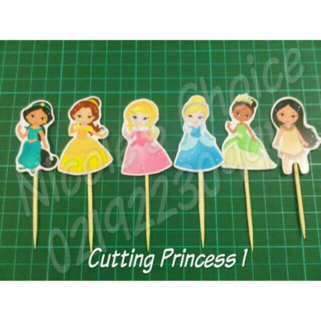 

Cupcake topper disney princess birthday party hiasan kue tusukan