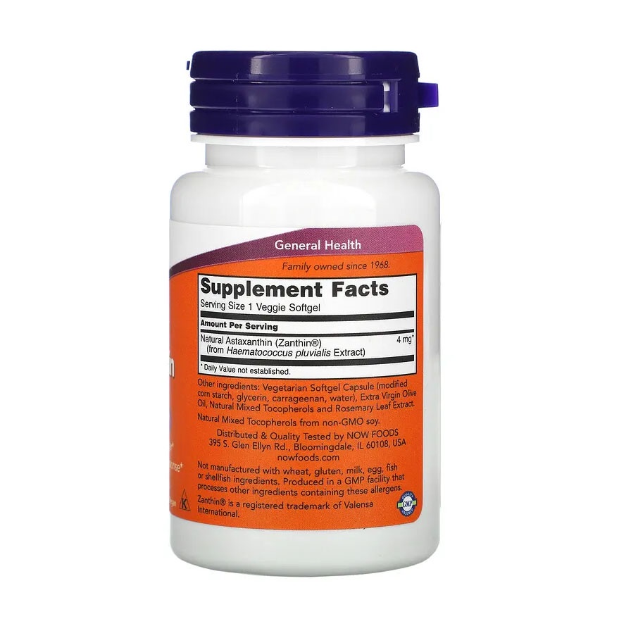 Now Foods Astaxanthin 4 mg 60 Veg Vit Kesehatan Mata Now Astaxathin