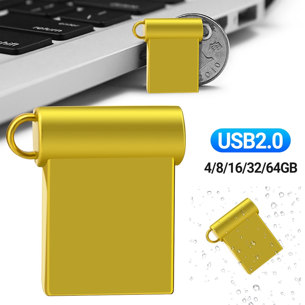 (Huluboy) Flashdisk USB 2.0 Bahan Logam Untuk Laptop