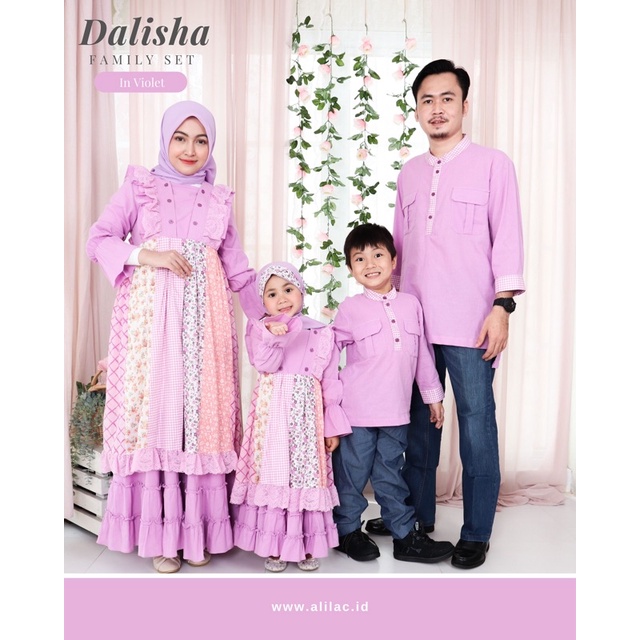 Gamis Couple Dalisha Familyset Violet By Alilac