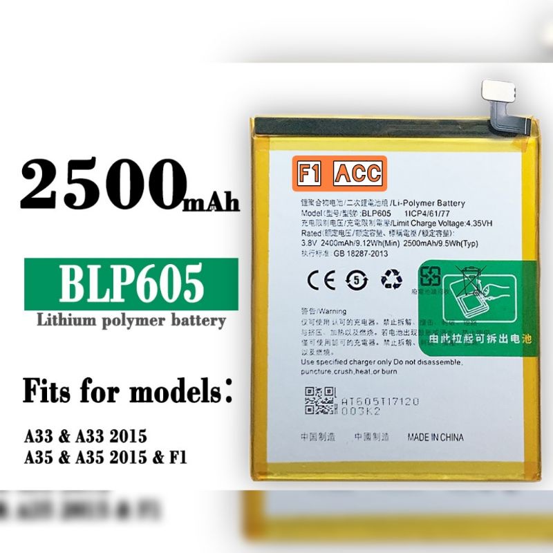 Baterai Oppo F1 Neo 7 A33 F1 F1F BLP605 Baterai Oppo Blp 605 Neo 7 F1 F1F A33 ORIGINAL