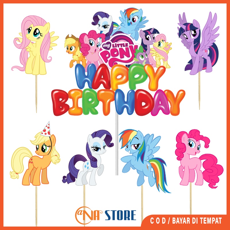 

TOPPER CAKE HAPPY BIRTHDAY HIASAN KUE ULANG TAHUN KARAKTER MY LITTLE PONY