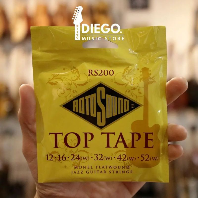 Senar Gitar Elektrik Rotosound Top Tape RS200 - Monel Flatwound, Jazz Guitar Strings Original