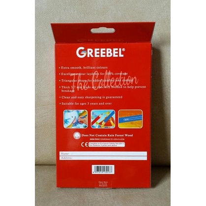 

ATK0041 36warna Pensil Warna Segitiga Triangular Super Lead GREEBEL SD