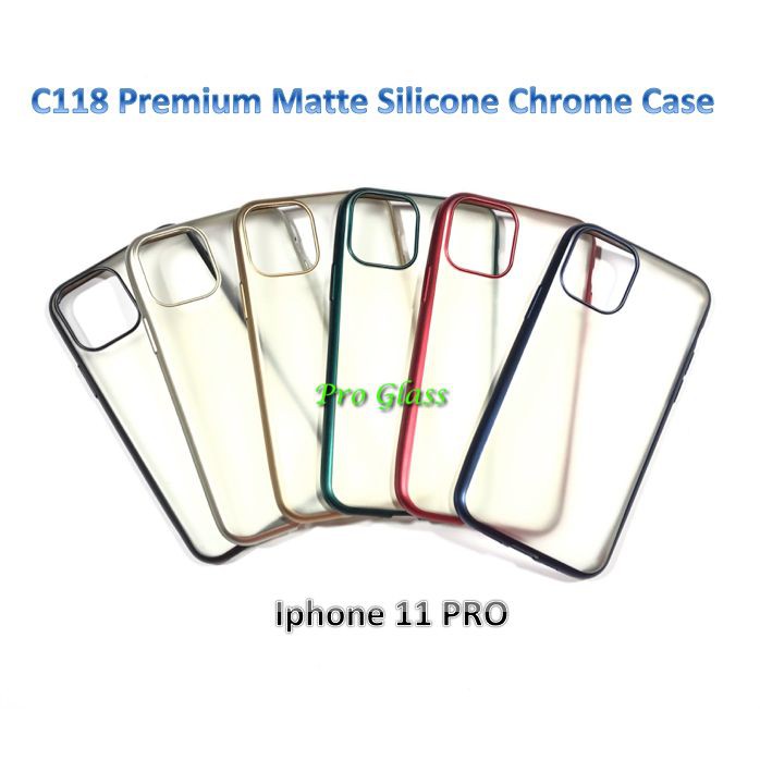 C118 Iphone 6/6s/6+/6s+/7/8/7+/8+/xr/x/xs/xsmax/11/11pro/11pro MAX Matte Silicone Chrome Case