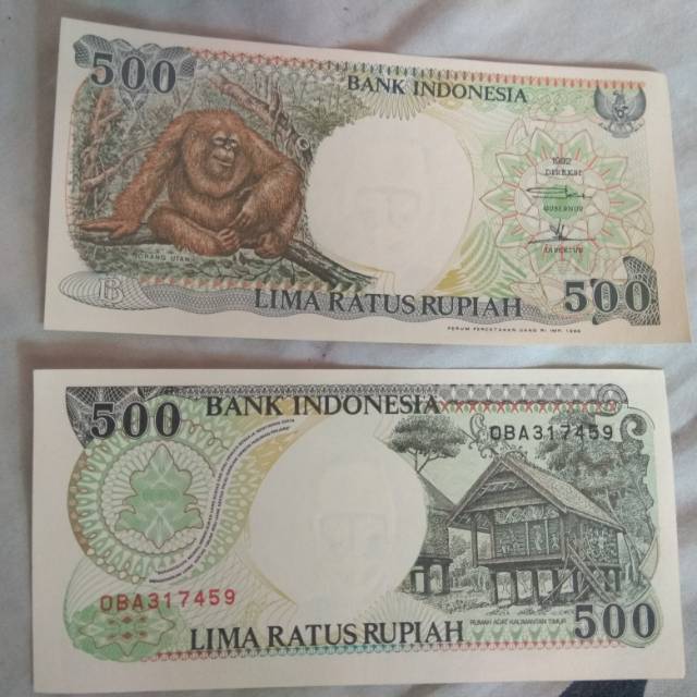 Uang kuno 500 gambar orang utan
