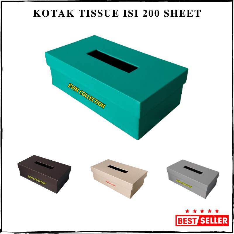 Wadah Tisu Isi 200 Sheet Kotak Tissue Kulit Sintetis Tempat Tisu Polos