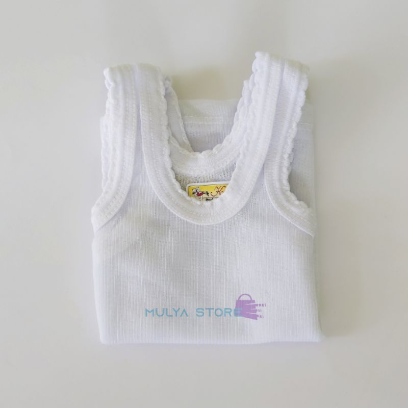 12 Pcs Kaos Dalam Singlet Anak Perempuan/Pria Kiki Putih Murah