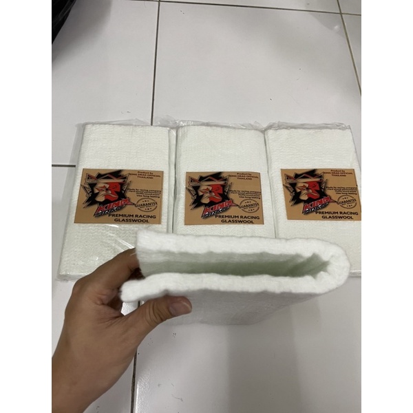 PREMIUM GLASSWOOL KING DRAG THAILAND IMPORT 30cmx26cmx1,5cm Gasbul Knalpot Anti Bakar Gaswool