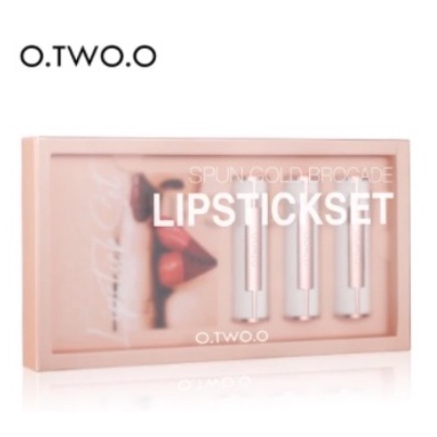 O TWO O 3pcs Set Lipstick Matte Anti Air Warna Merah LS YG004