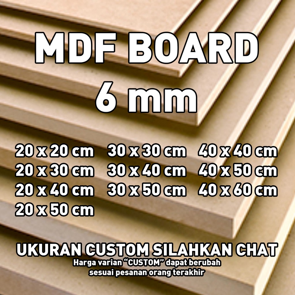 

MDF Board / Papan MDF 6 mm CUSTOM UKURAN