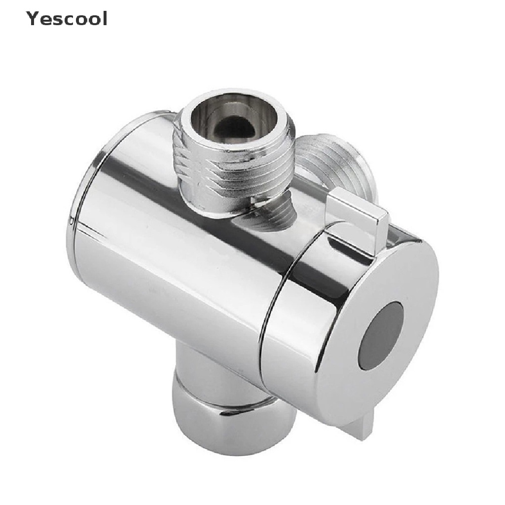 Yescool 1/2 Inch Shower Arm Mounted Diverter Three Way T-adapter Valve For Shower Head .