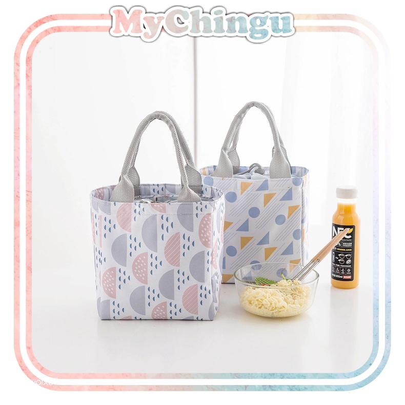 ❀ Chingu ❀ PA005 Tas Bekal Pattern Modern Lunch Cooler Bag Salur Makanan Aluminium Kotak Makan Import