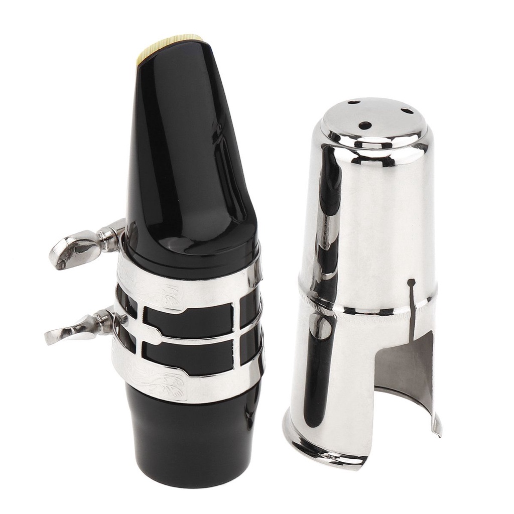 Mouthpiece Saxophone Alto bE 2 Warna Motif Ukiran Bunga Bahan Kuningan Lapis Emas / Silver