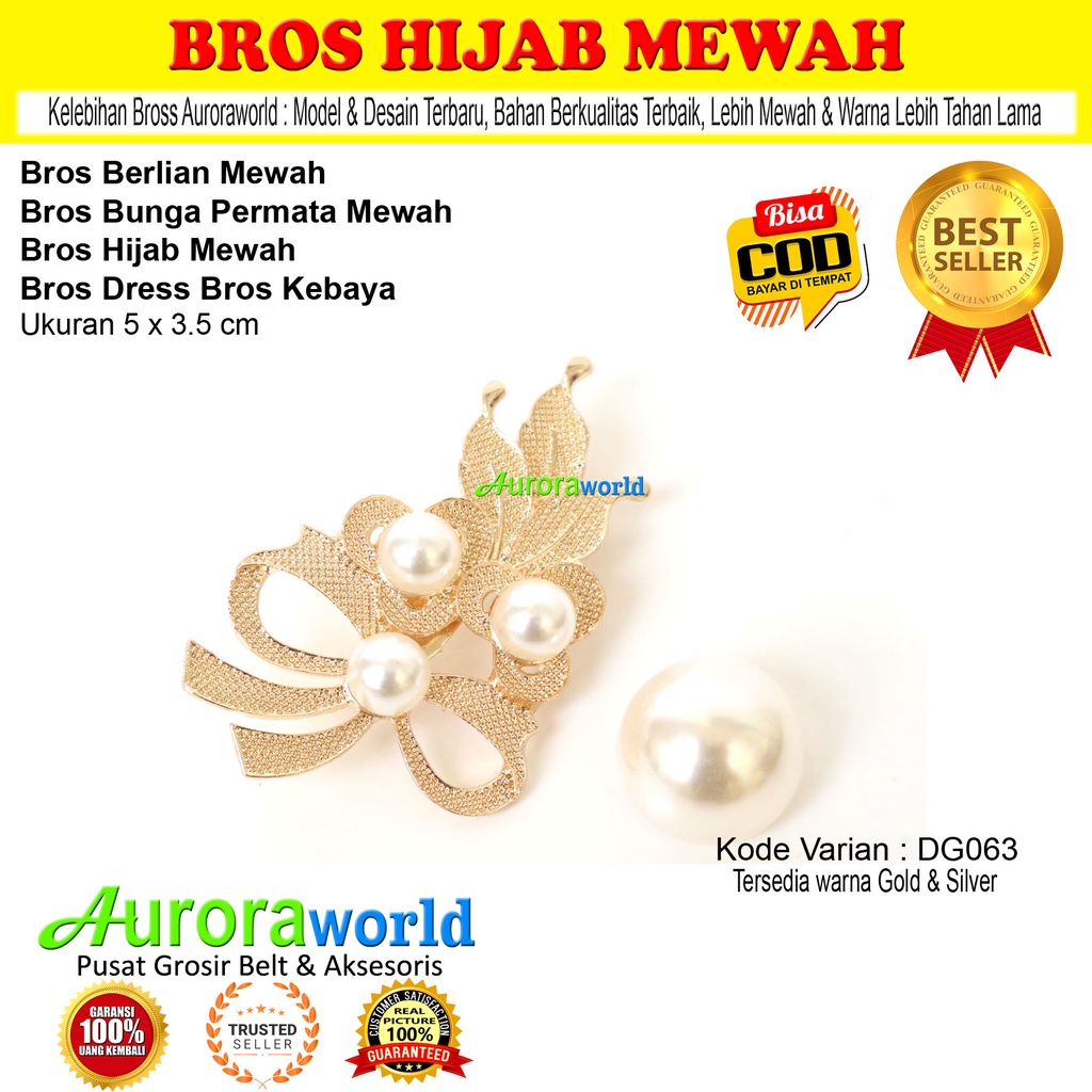 Auroraworld Bros jilbab kebaya hijab bross baju mewah terbaru bisa cod broch hijab premium untuk kemeja blazer kebaya gamis tunik