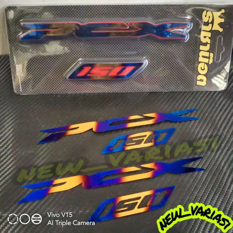 emblem pcx 150 twotone atau tulisan lis bodi pcx 150 twotone