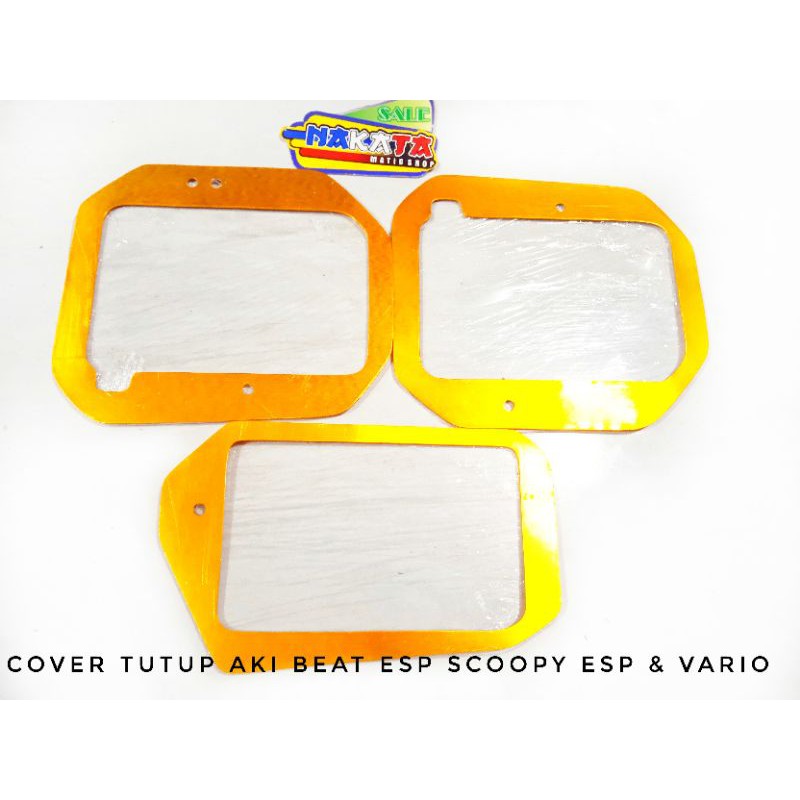 cover tutup aki beat esp cnc scoopy esp R12 vario 150 125 tutup aki motor cnc gold cover tutup aki