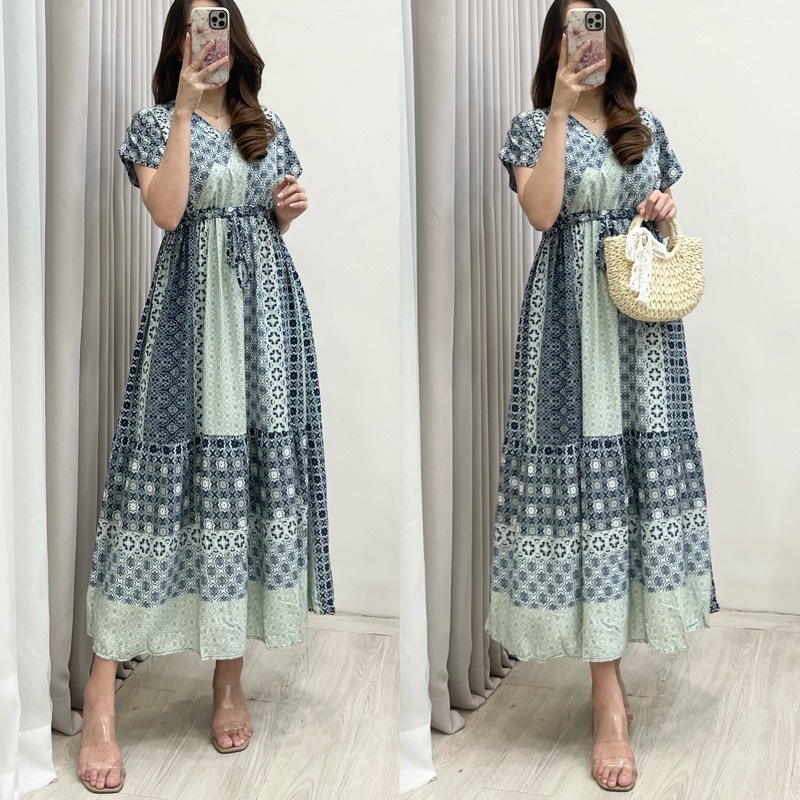 Daster Kimono Serut Homewear By Amariel-KS: Blue Mozaik