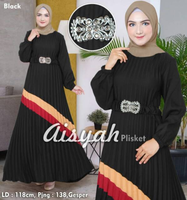 Aisyah Gamis Dress Plisket