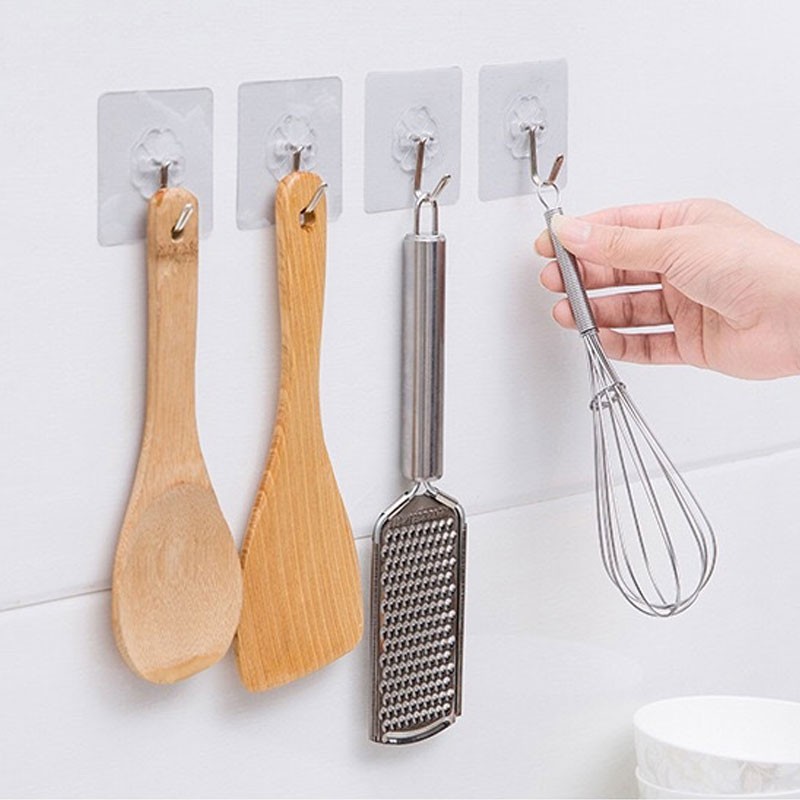 [Kaizen Living] Gantungan Hook Tempel Transparan Hanger Dapur Kaca Kamar Mandi Tembok