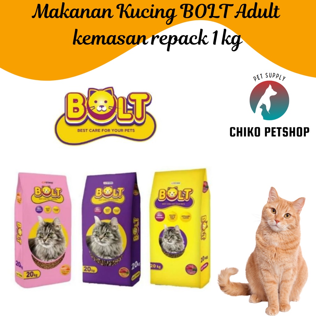 Makanan Kucing BOLT Paling MURAH Kemasan 1 Kg | BOLT 1Kg