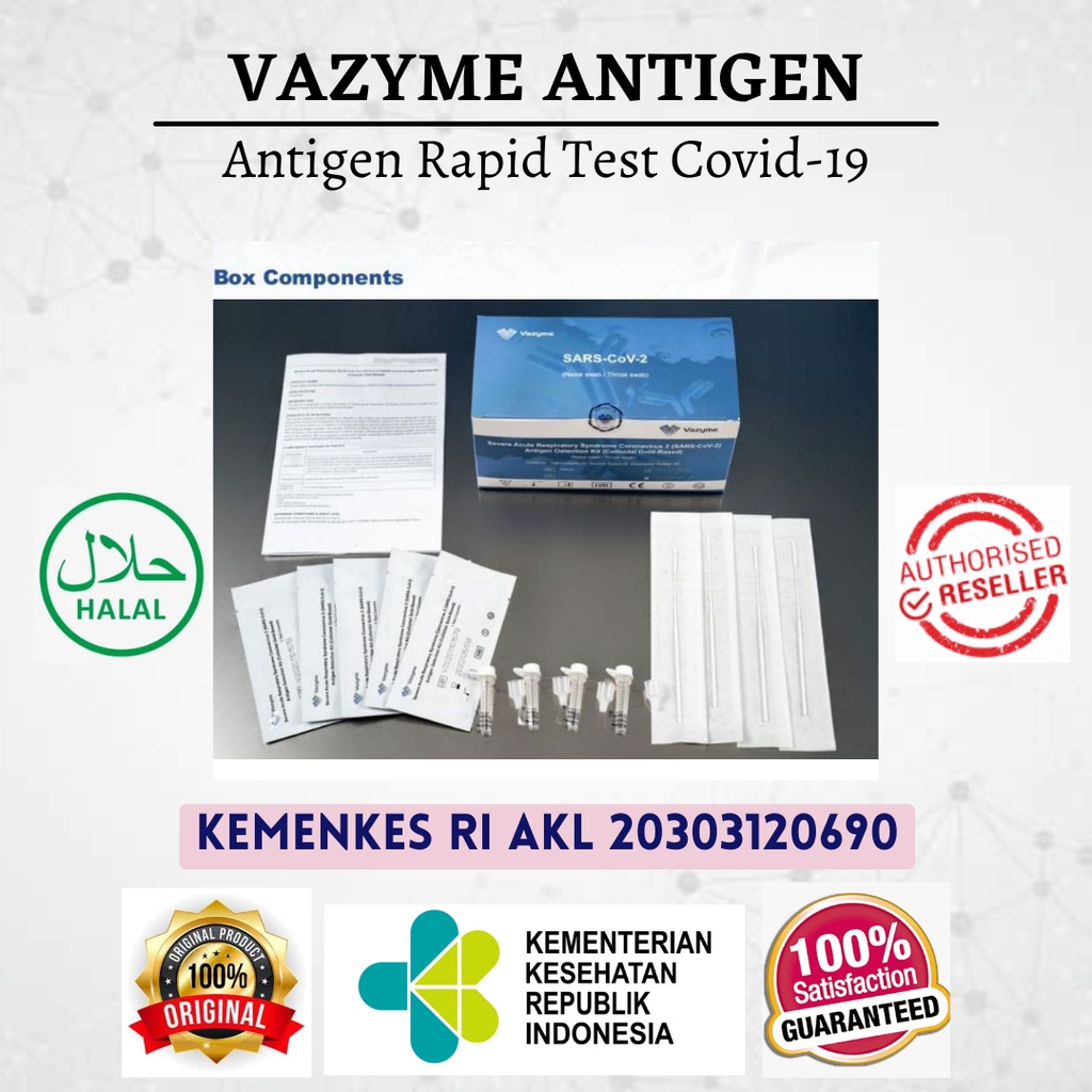 Jual Alat Rapid Test Antigen VAZYME (SWAB) AKL KEMENKES Indonesia ...