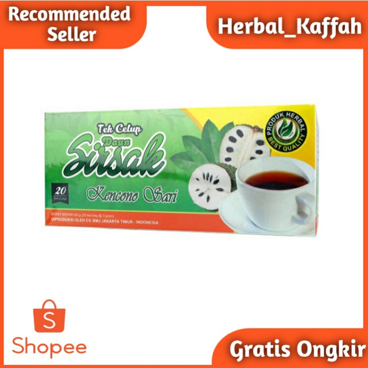 Teh Celup Daun Sirsak isi 20 kantung  teh Herbal Kanker Asli Original