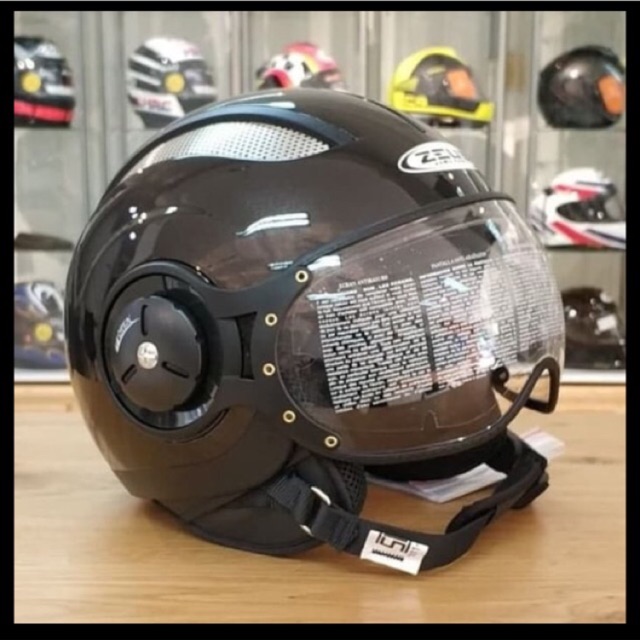 Helm Zeus 218 retro pilot - black