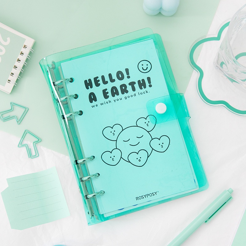 

ROSYPOSY HELLO TRANSPARENT CANDY COLOR - A6 LOOSE LEAF BINDER NOTEBOOK RJ4