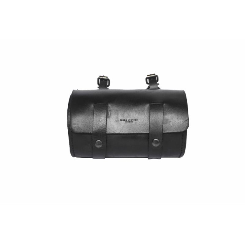 Ferma Spin Leather Flap Tube Bag Black