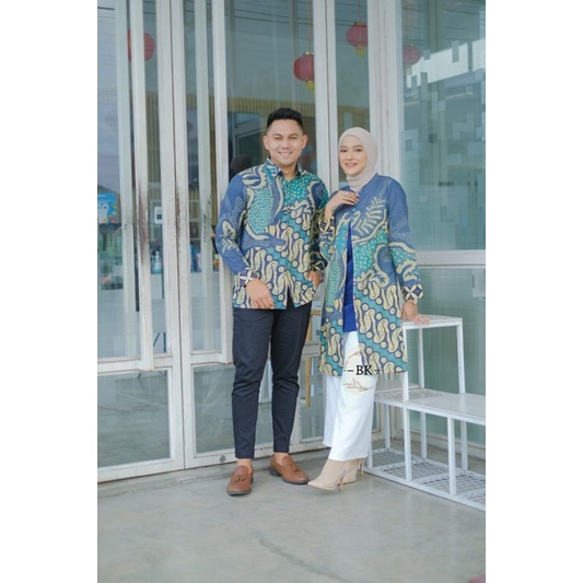 BAJU BATIK COUPLE COUPEL TUNIK KEMEJA SARIMBIT PASANGAN KAPELAN SERAGAM KERJA KAPEL PREMIUM TERBARU MOTIF BIANCA M-L-XL-XXL-XXXL